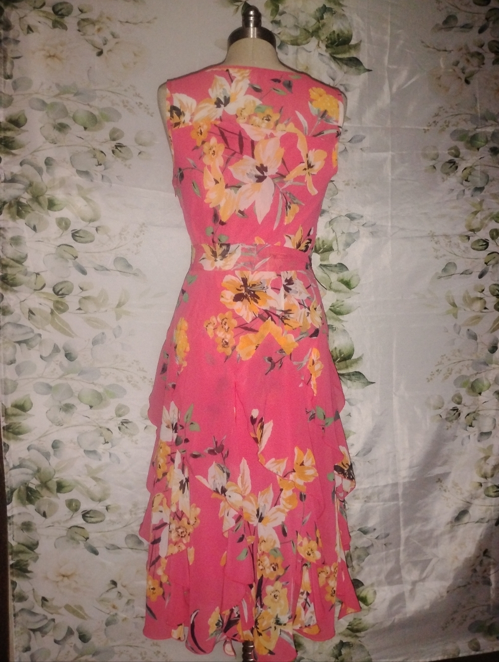 ($3Bundled) Pink Floral Ruffle Dress